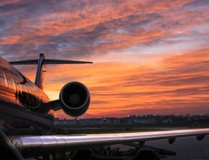 Airplane, Flying, Aircraft, sunset, airplane thumbnail