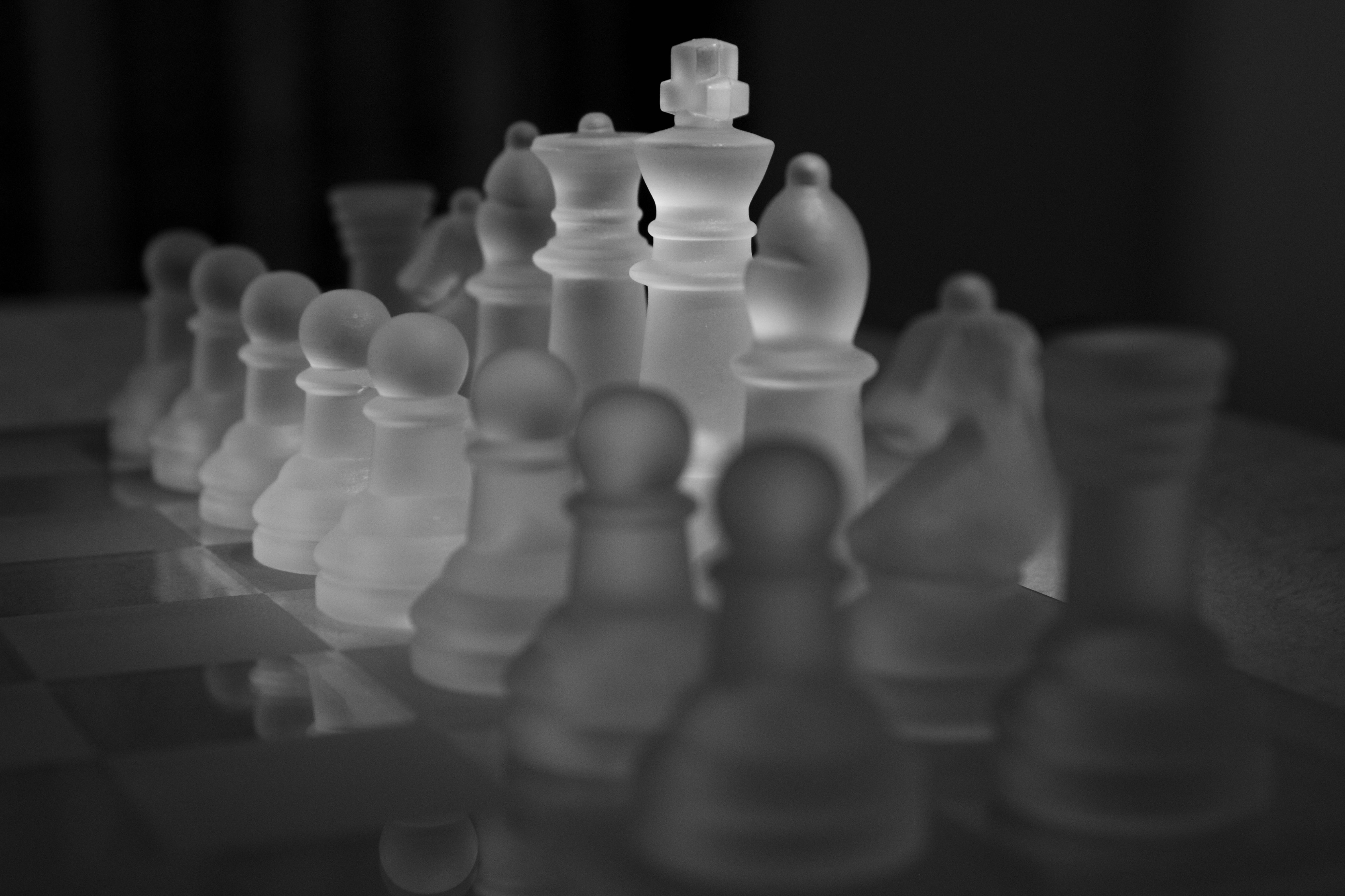 frosted glass chess piece