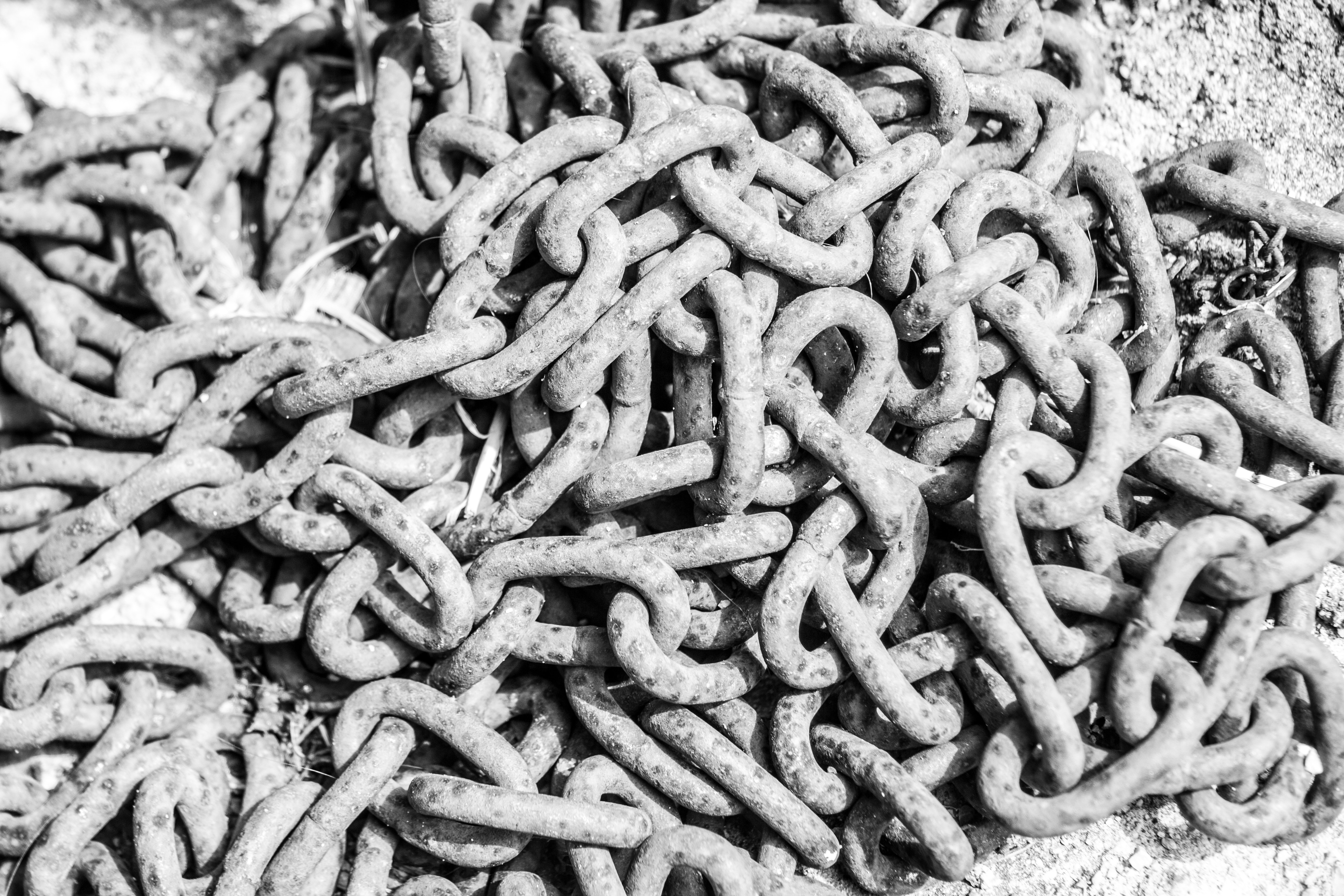 Iron, Chain, Black And White, Background, strength, connection