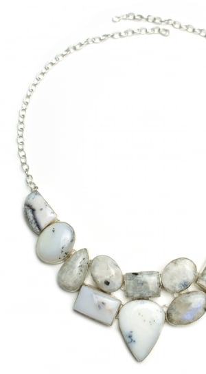 white and silver beaded necklace thumbnail