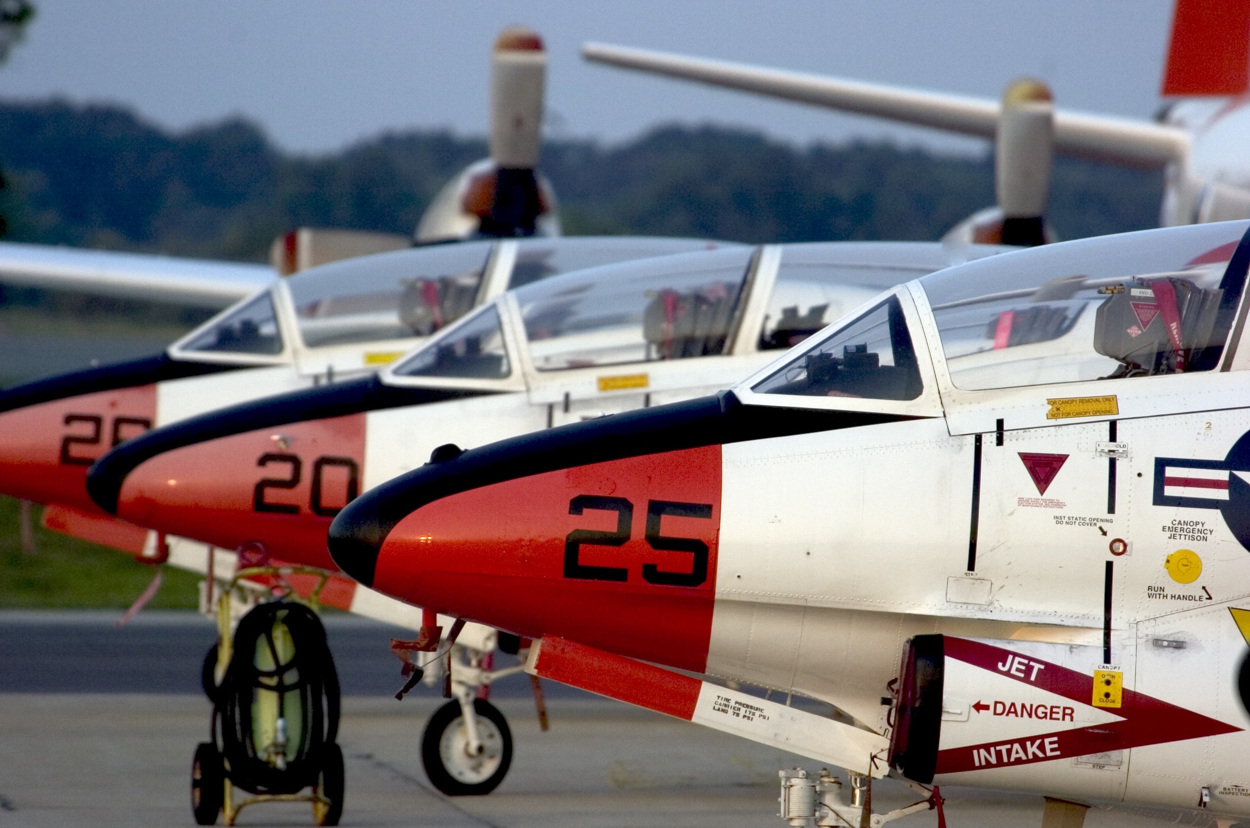 3 white and red jetplane