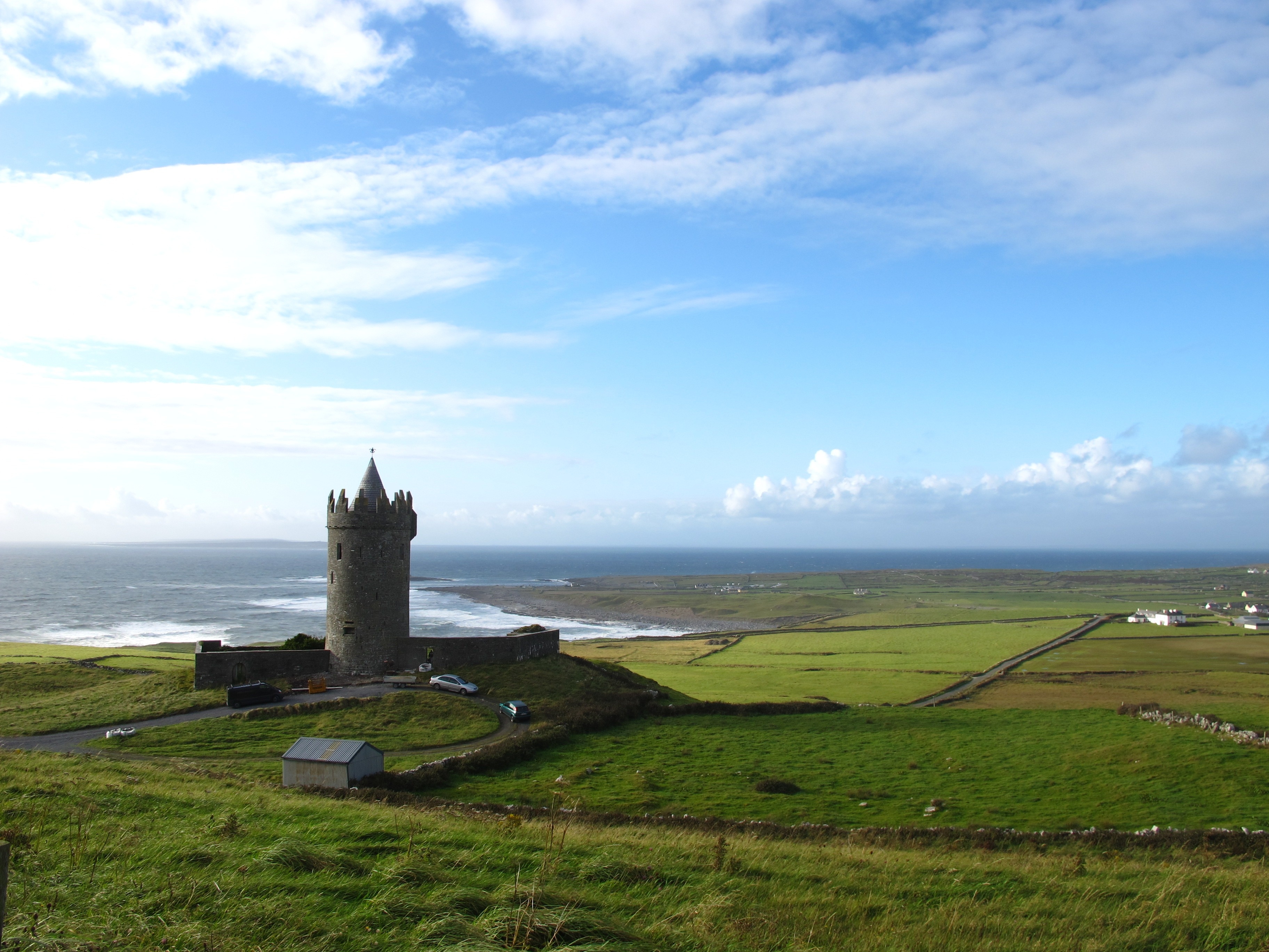 Ireland, Castle By The Sea, Tower, sky, cloud - sky
