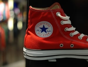 red white and black converse all star chuck taylor high tops thumbnail