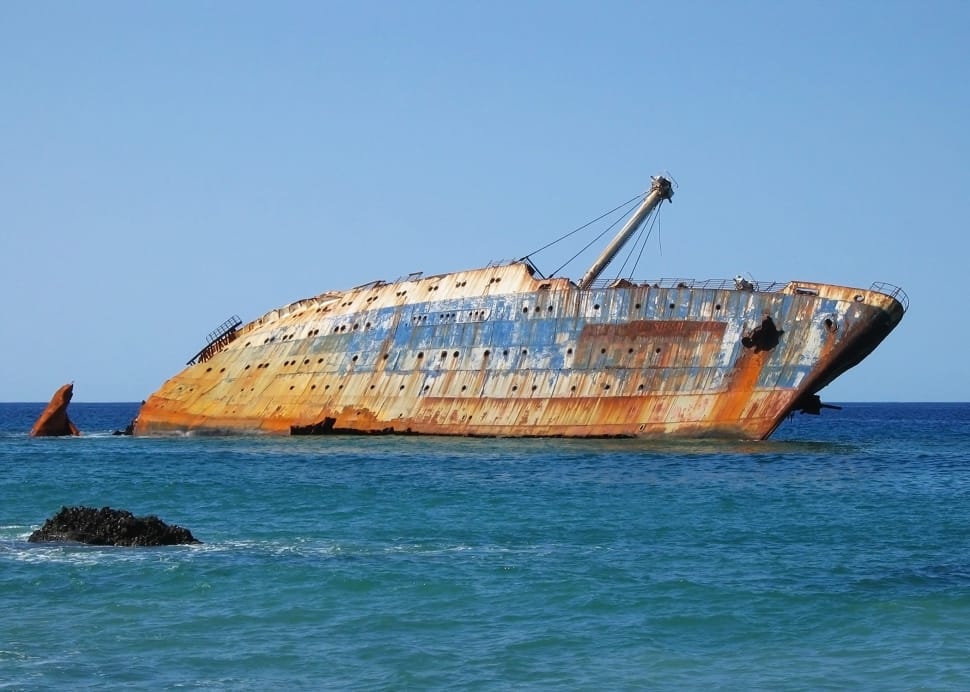 Ship, Wrecked, Canary Islands, Shipwreck, sea, blue preview
