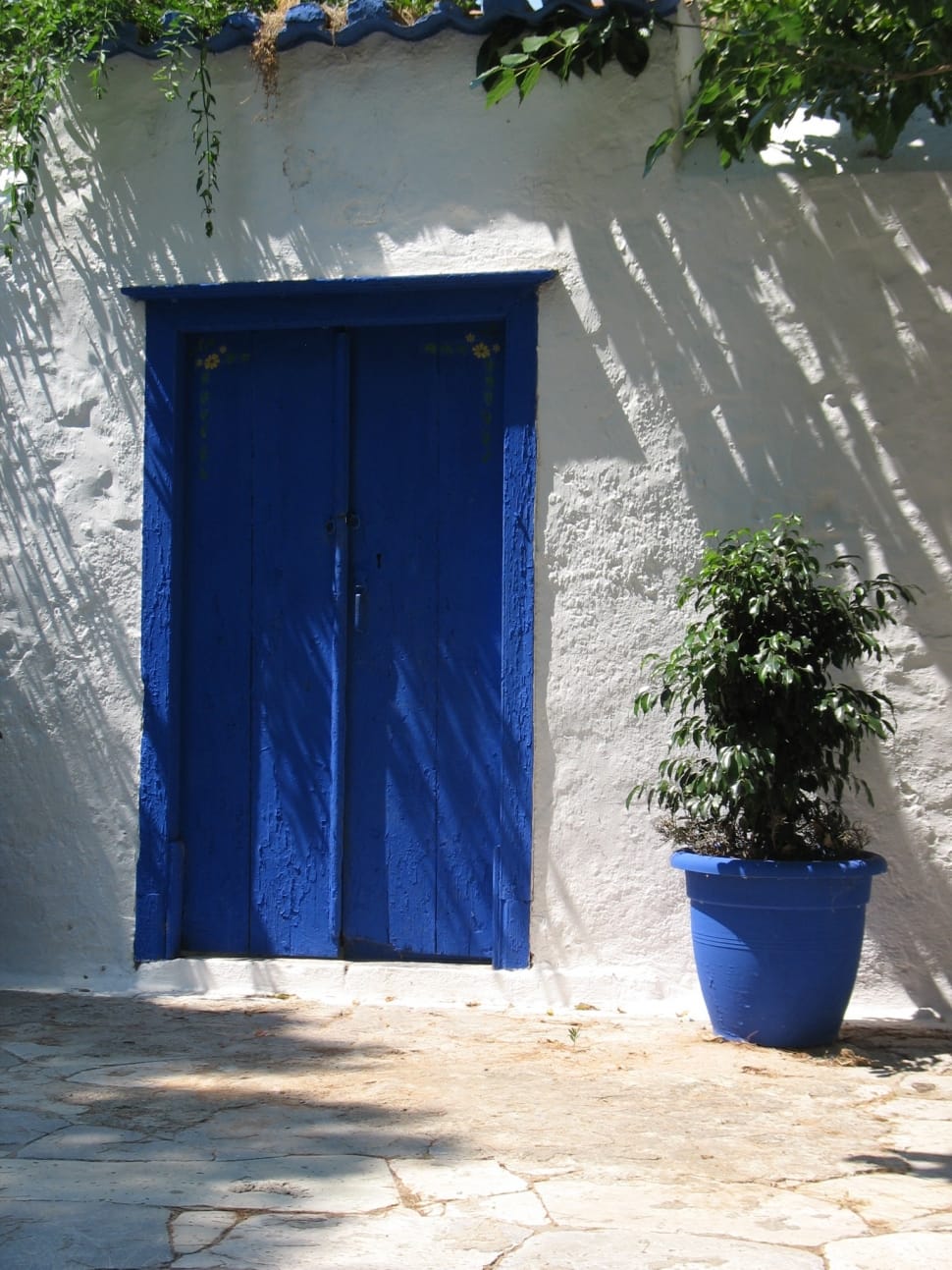 Door, Greece, Wood, Home, Blue, Stucco, blue, plant preview