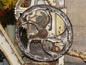 Antique, Iron, Lifting Crane, Gear, close-up, no people thumbnail