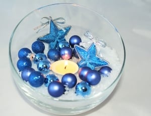 clear glass bowl and blue bauble thumbnail