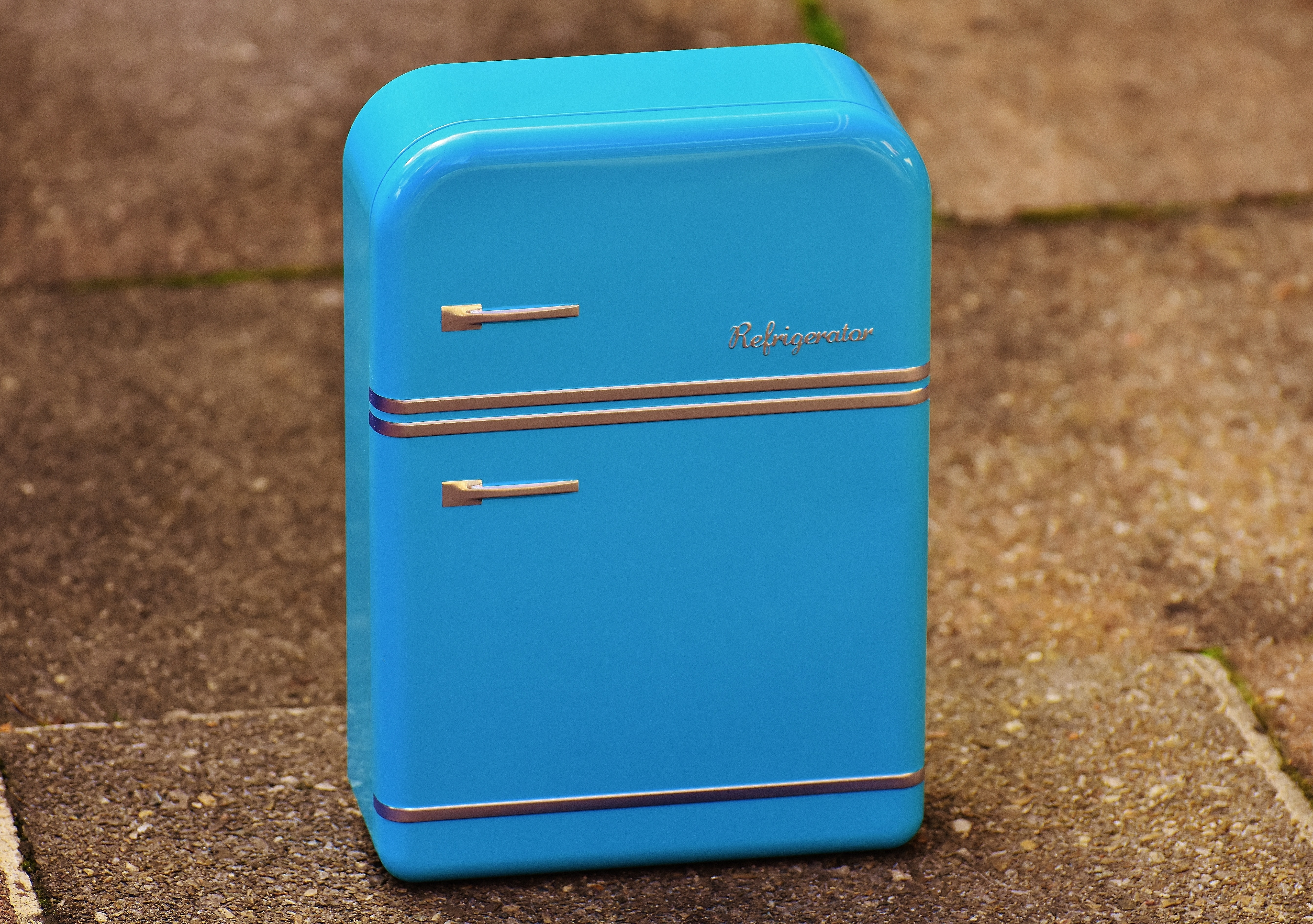 blue toy top mount refrigerator