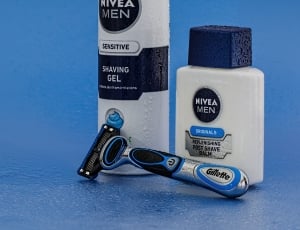 two Nivea Men Shaving Gel and Post Shave Balm with Gilette shaver thumbnail