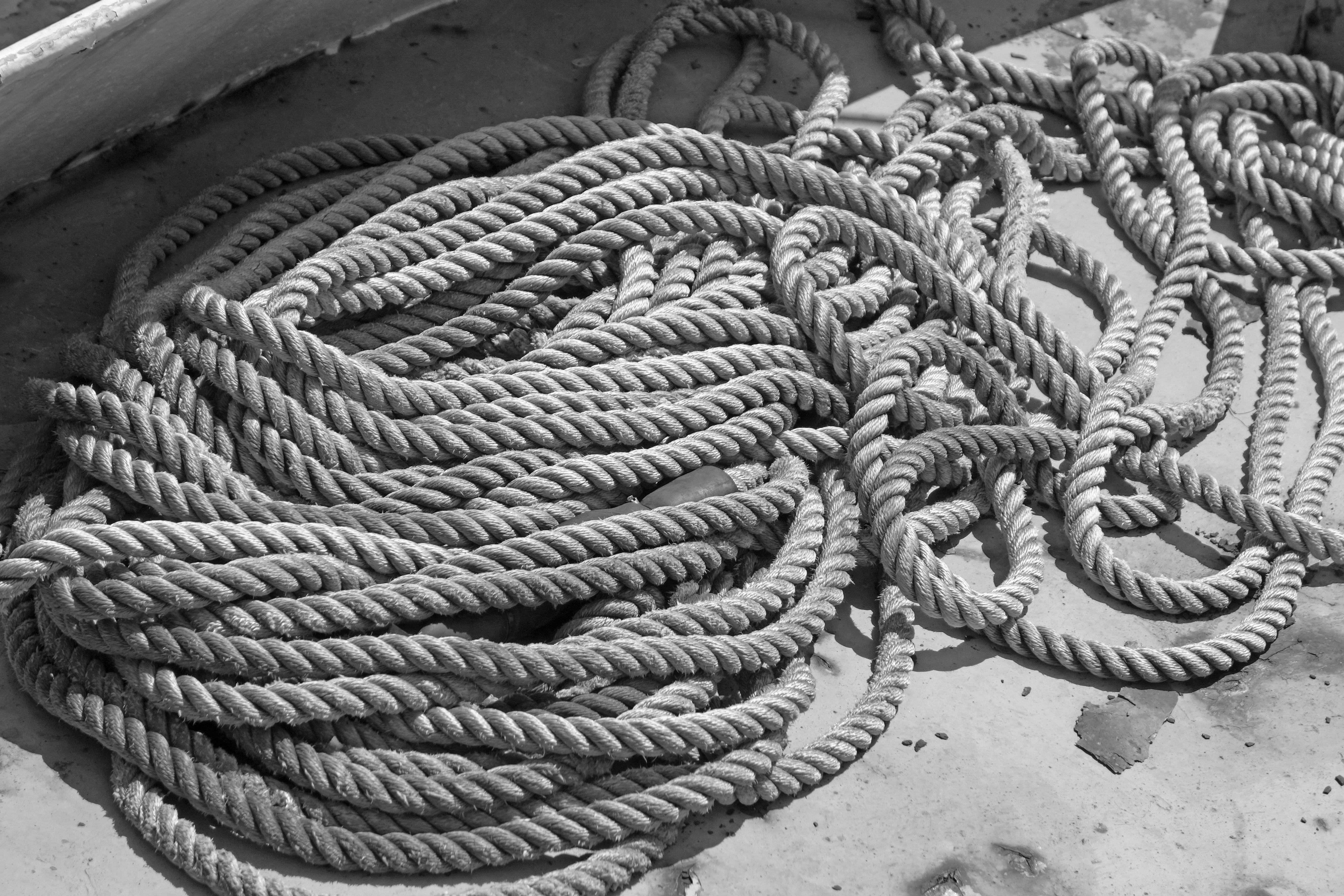 Black And White, Marine, Nautical, Rope, strength, rope