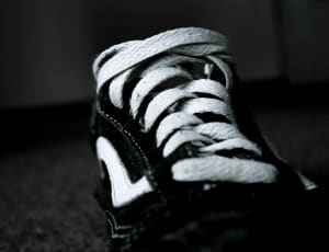 black and white lace up sneakers thumbnail