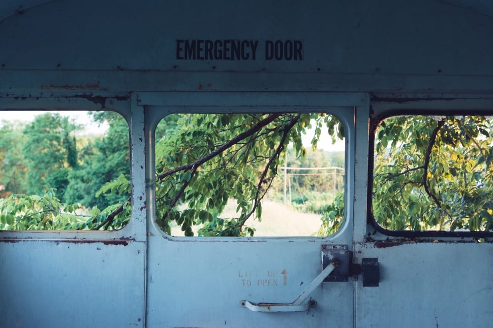 white metal emergency door preview