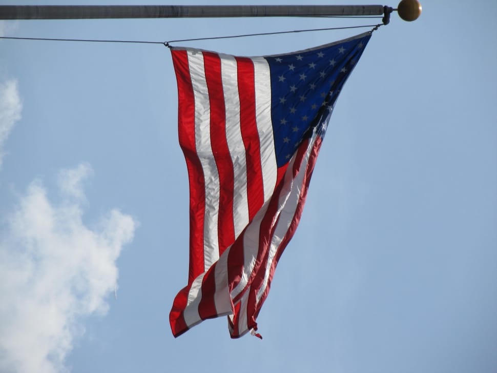 U.S.A. flag under clear blue sky preview