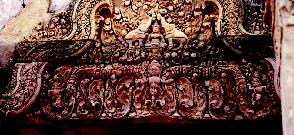close up photo of hindu deity wooden decor preview