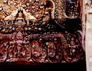 close up photo of hindu deity wooden decor thumbnail