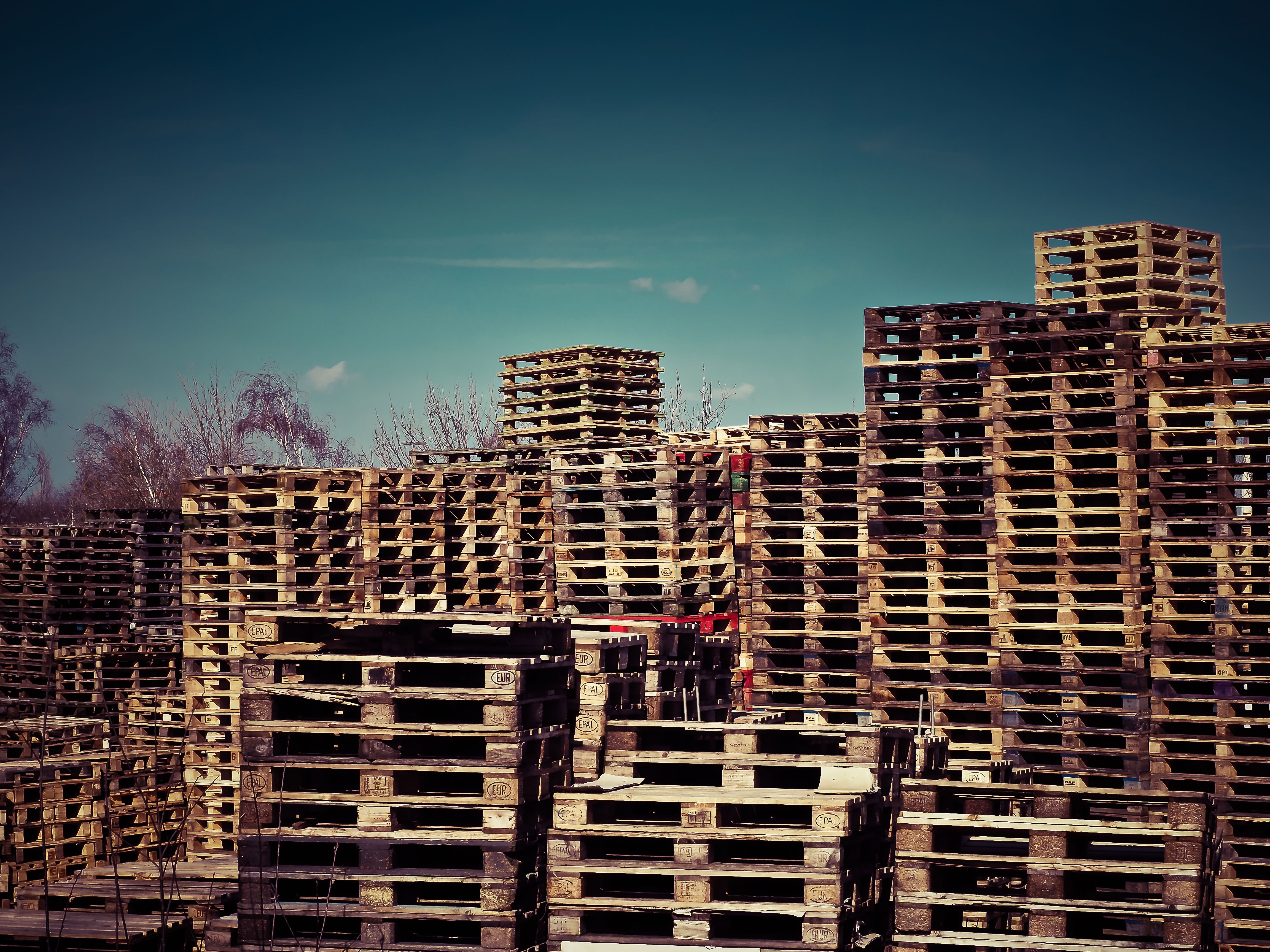 Stack, Pallets, Wood, Wooden Pallets, skyscraper, architecture