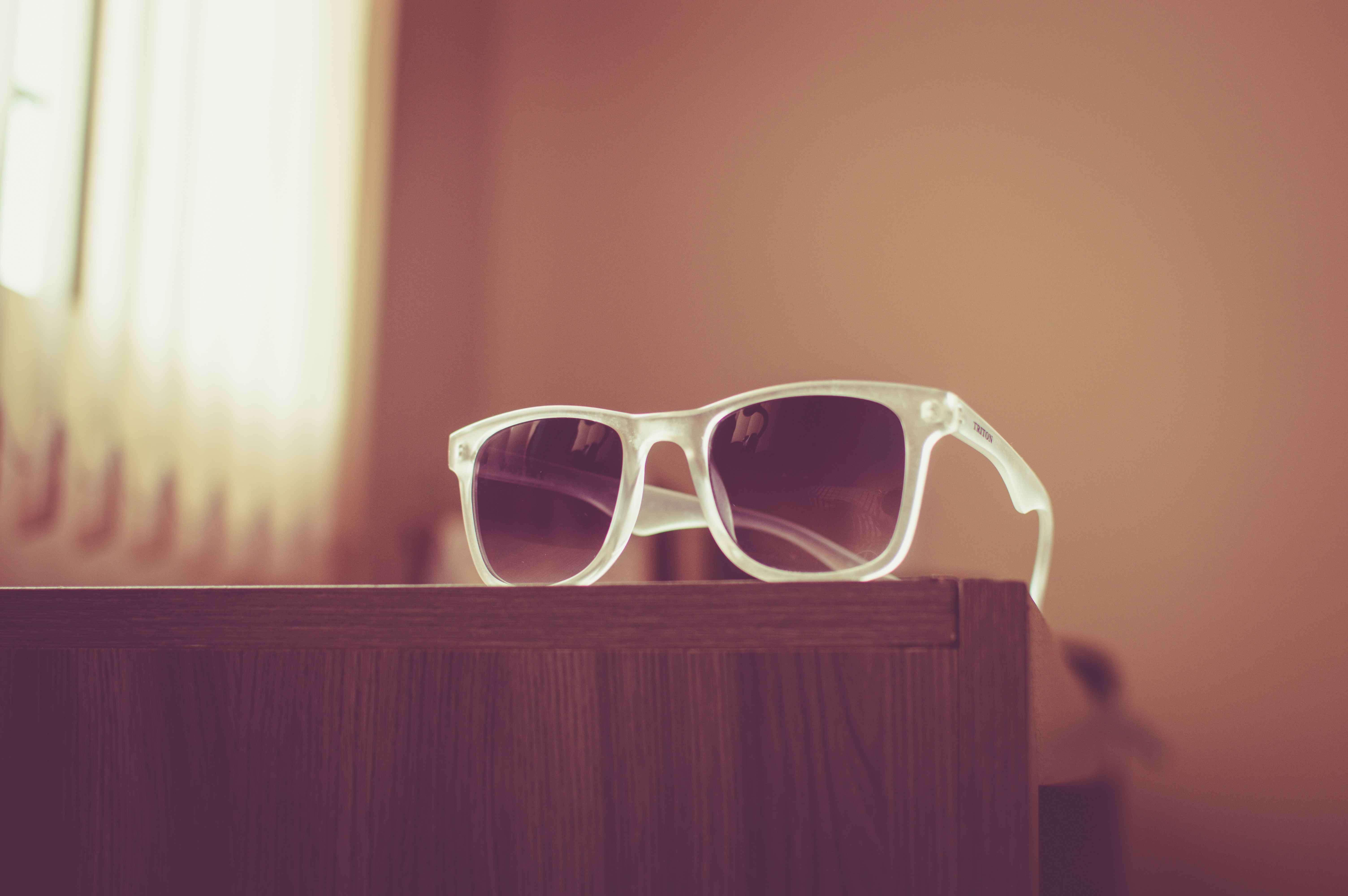 white framed sunglasses