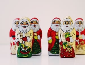6 santa claus ceramic figurines thumbnail