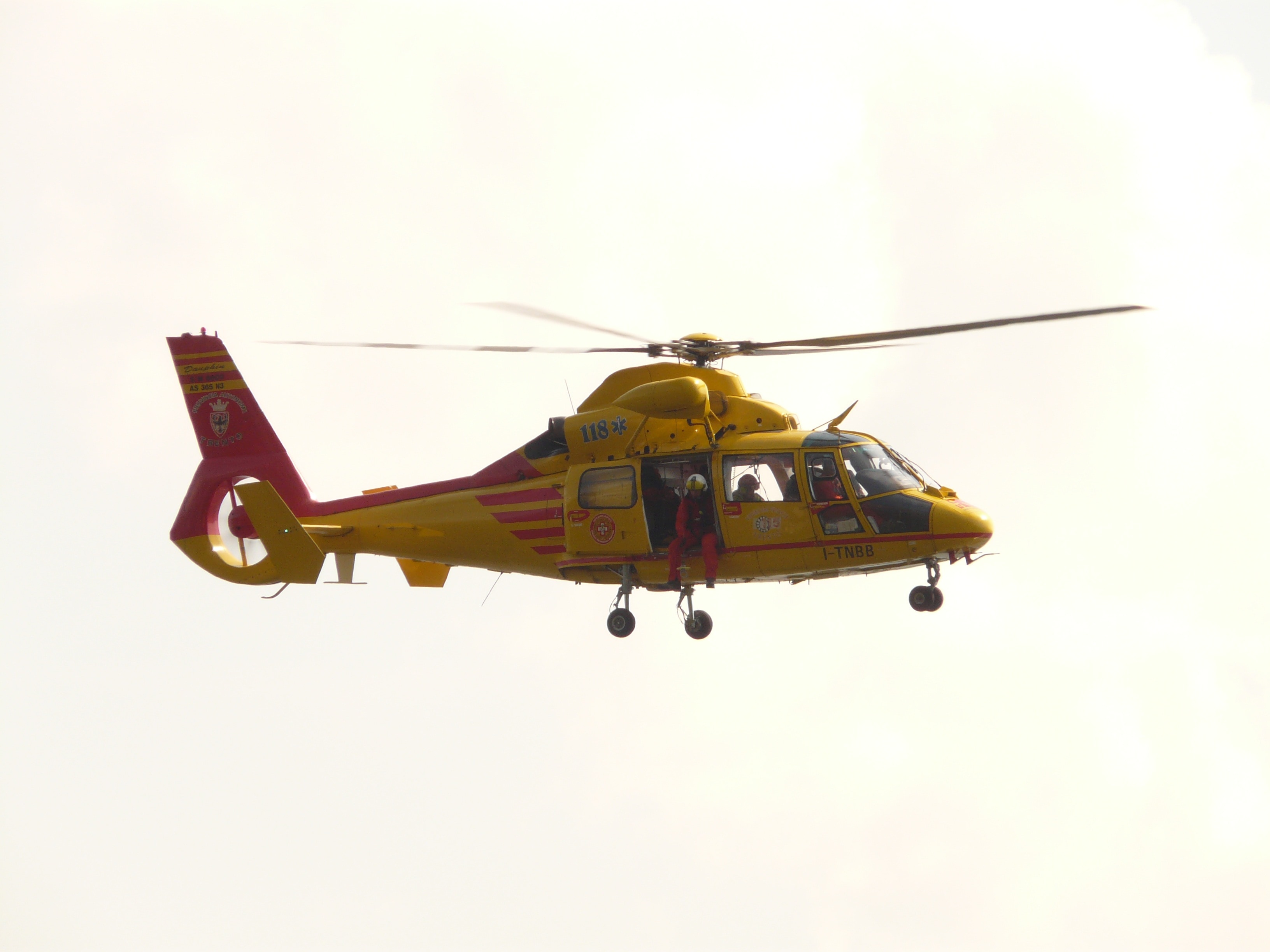 yellow rescue helicopter