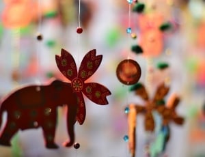 red hanging elephant cutout ornament thumbnail