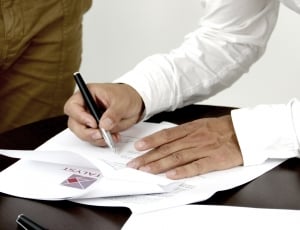 Contract, Signature, one man only, human hand thumbnail