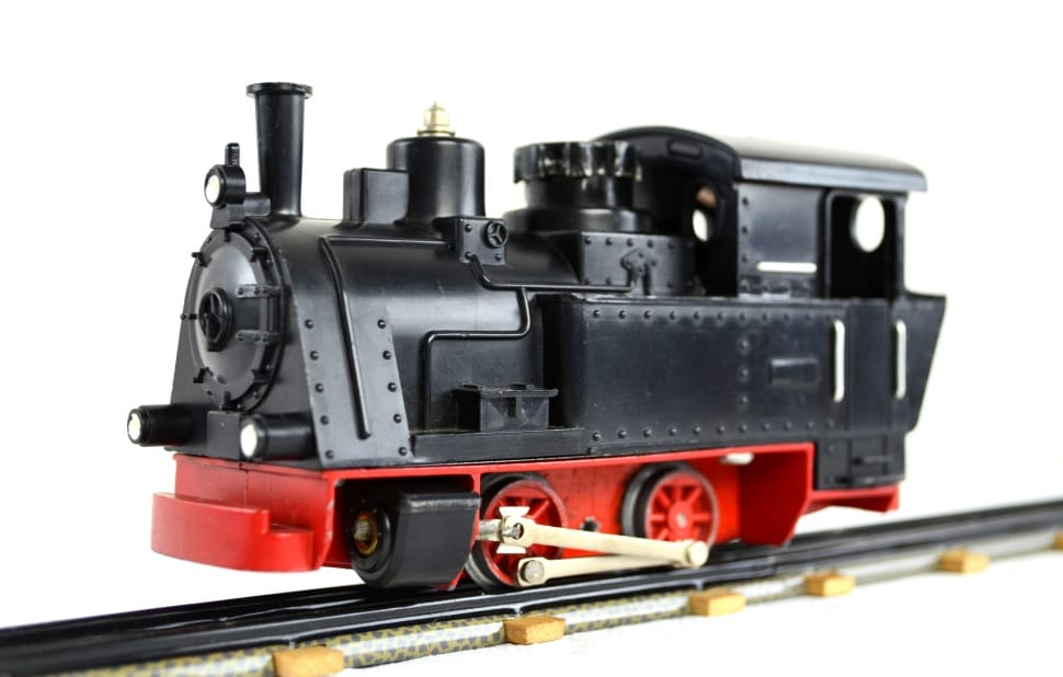 black and red train toy preview