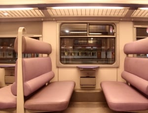 brown and beige train seat thumbnail