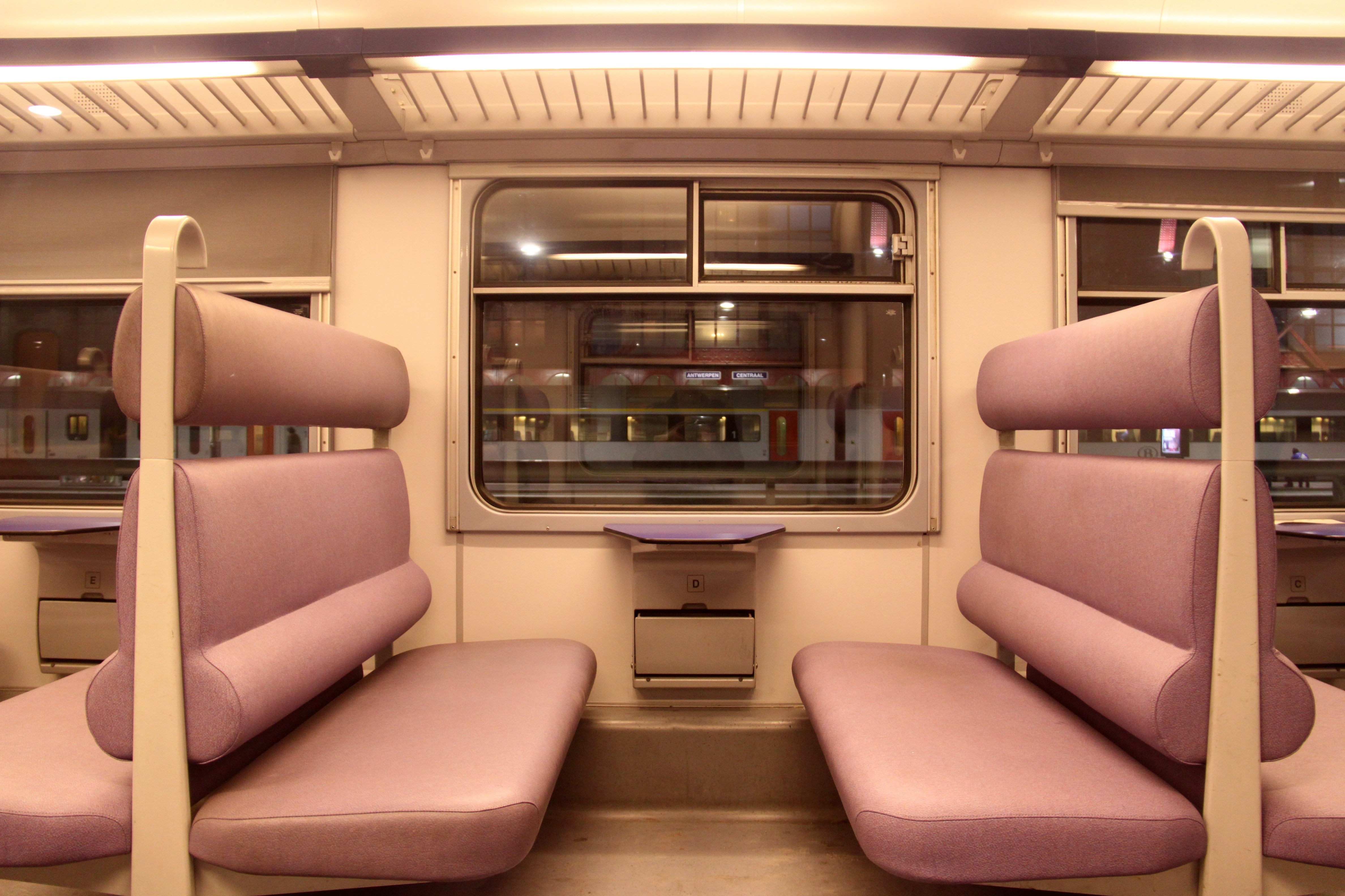 brown and beige train seat