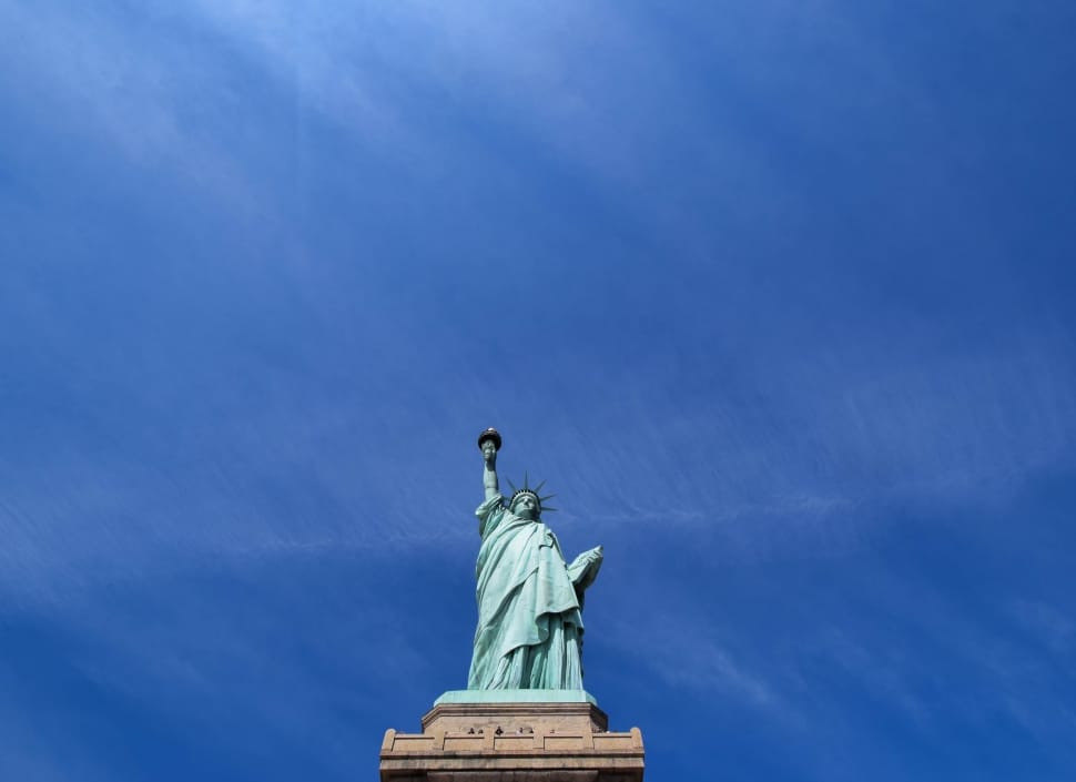 statue of liberty worm's view photography preview