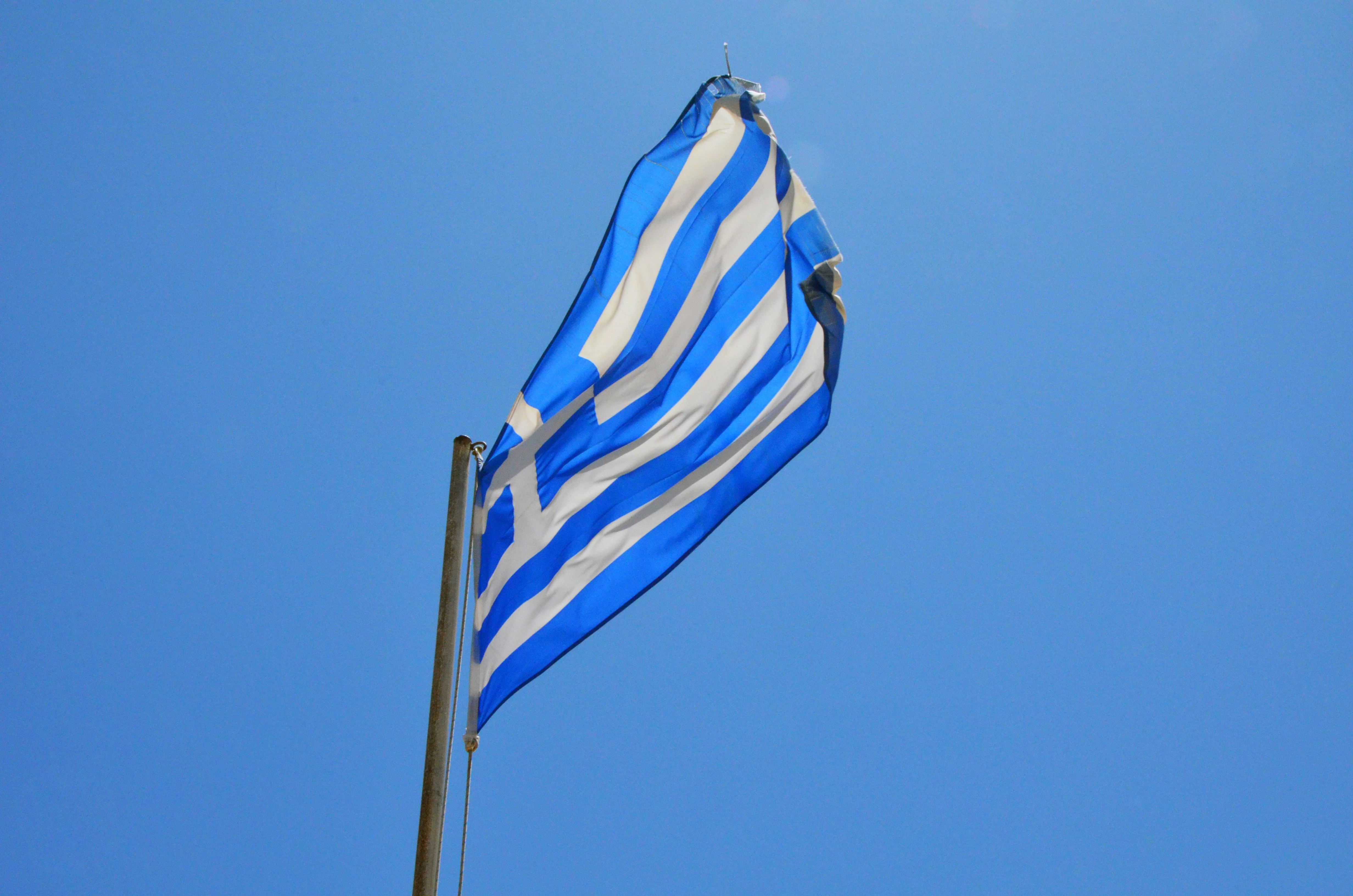 blue and white stripes country flag