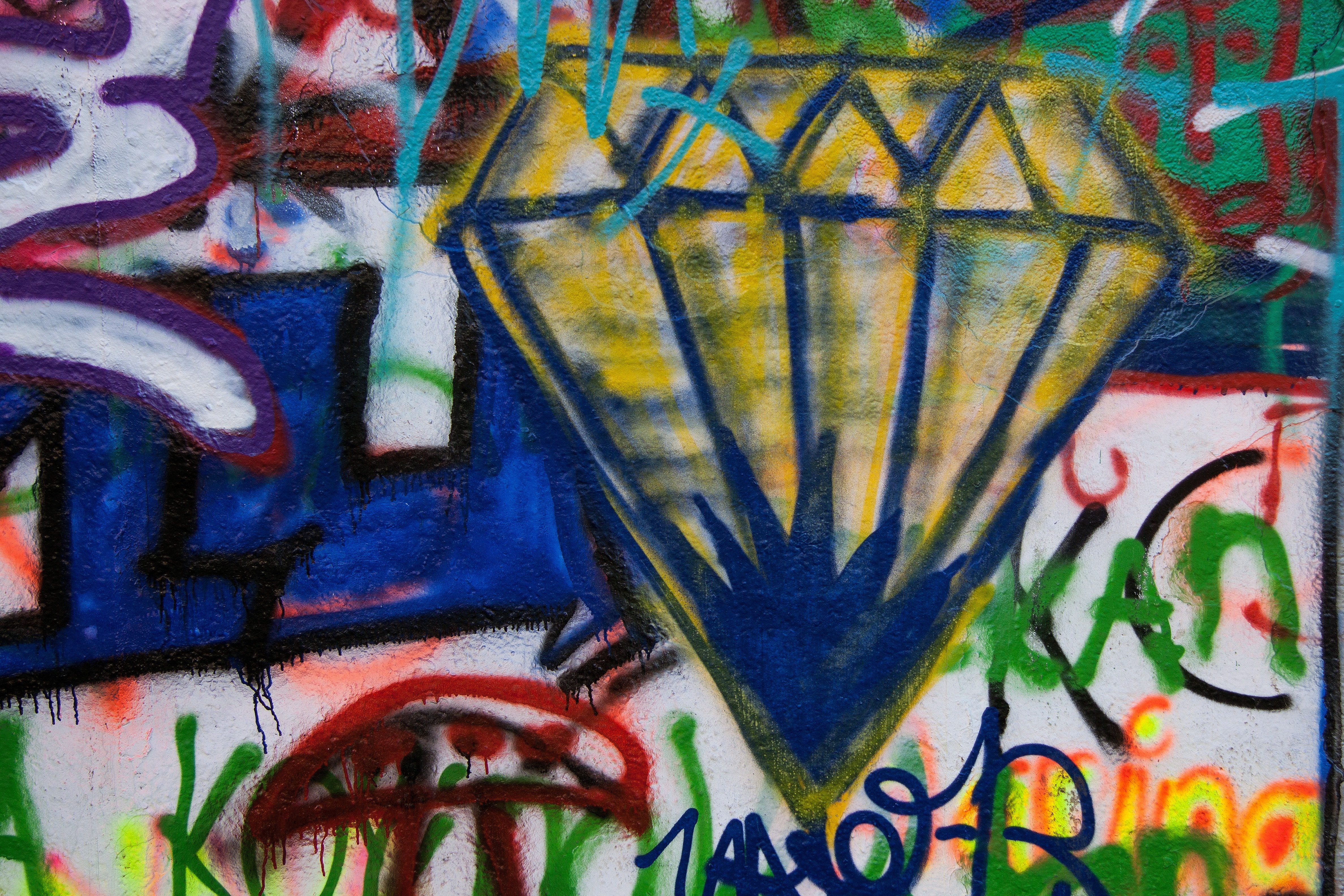 Graffiti, Grunge, Wall, Home, City, graffiti, multi colored