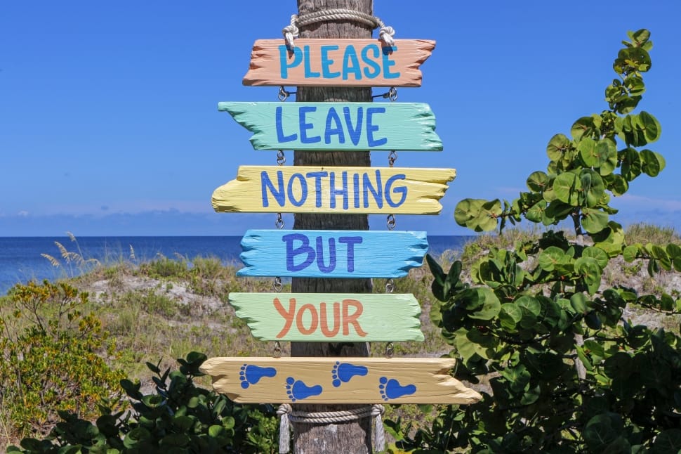 please leave nothing but your footprints signage preview