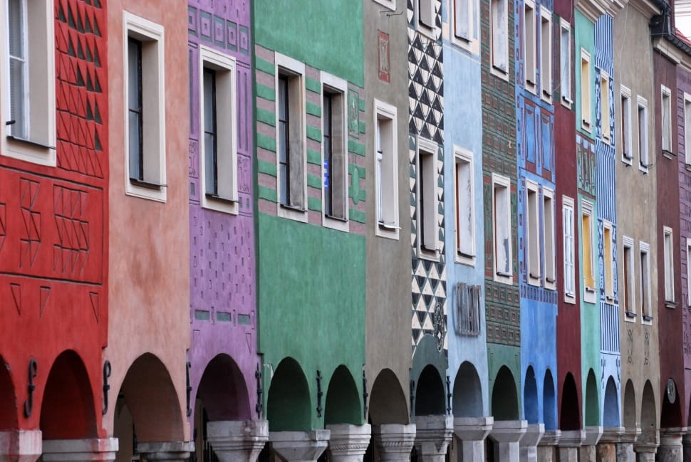 multicolored residential concrete buildings preview
