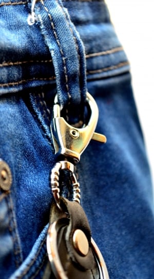 god plated hook on blue jeans thumbnail
