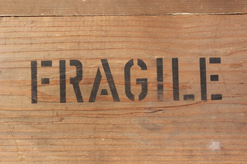 brown and black fragile printed wood preview