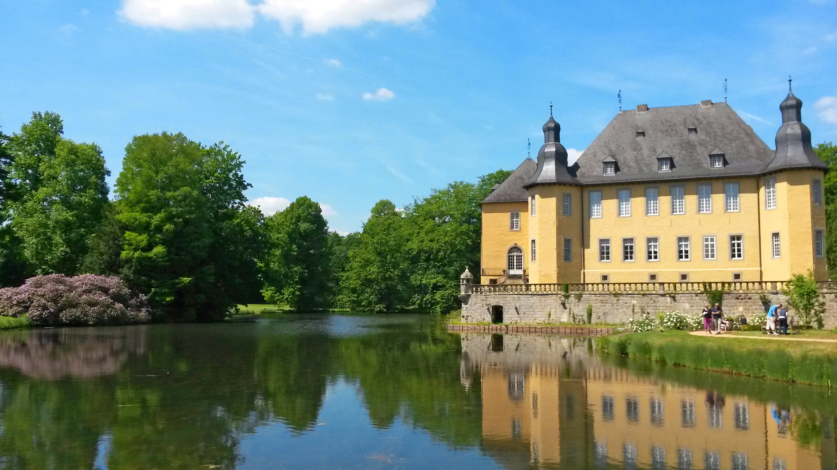 Schloss Dyck, Moated Castle, Castle, reflection, water