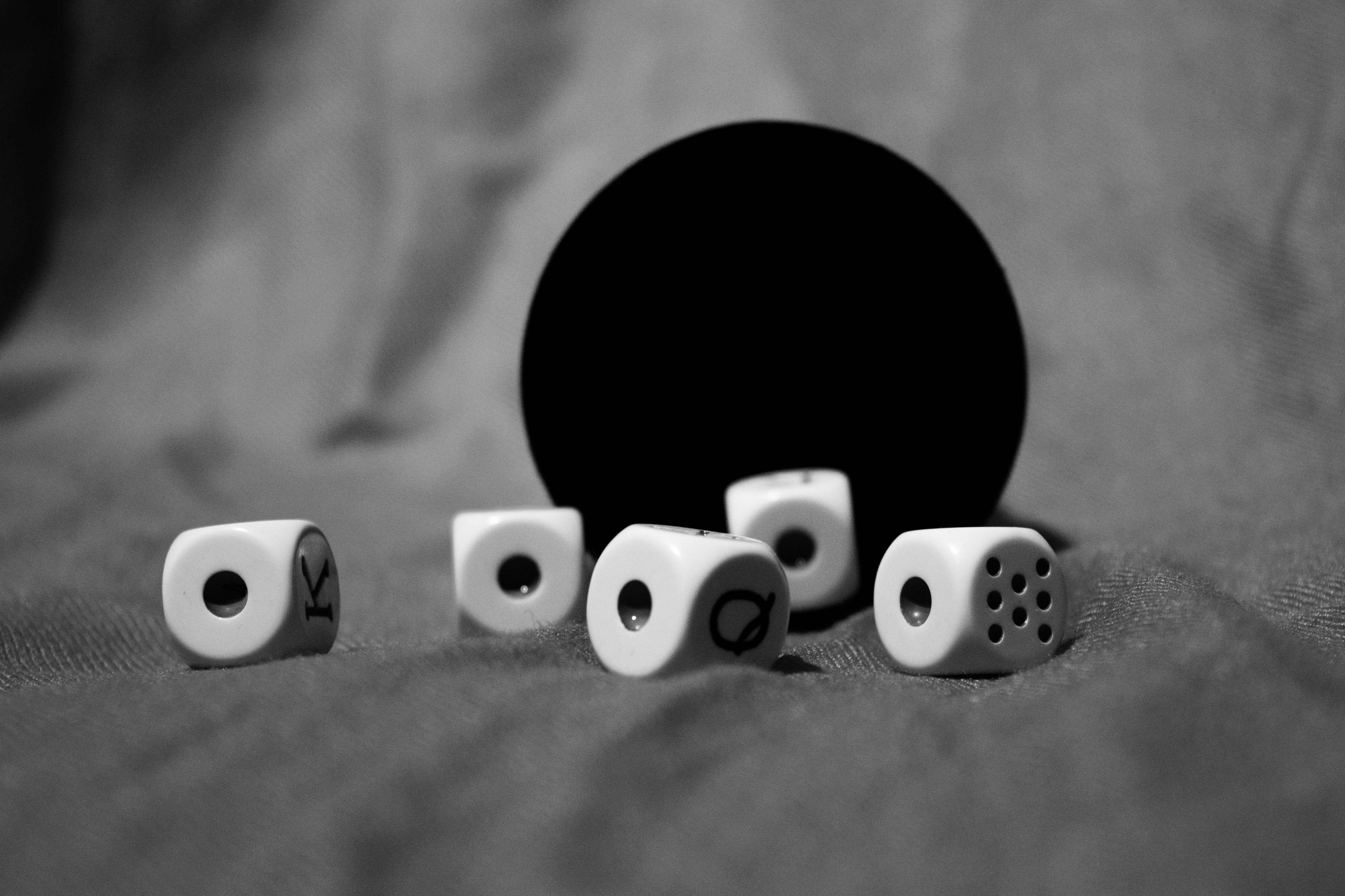 white and black dices