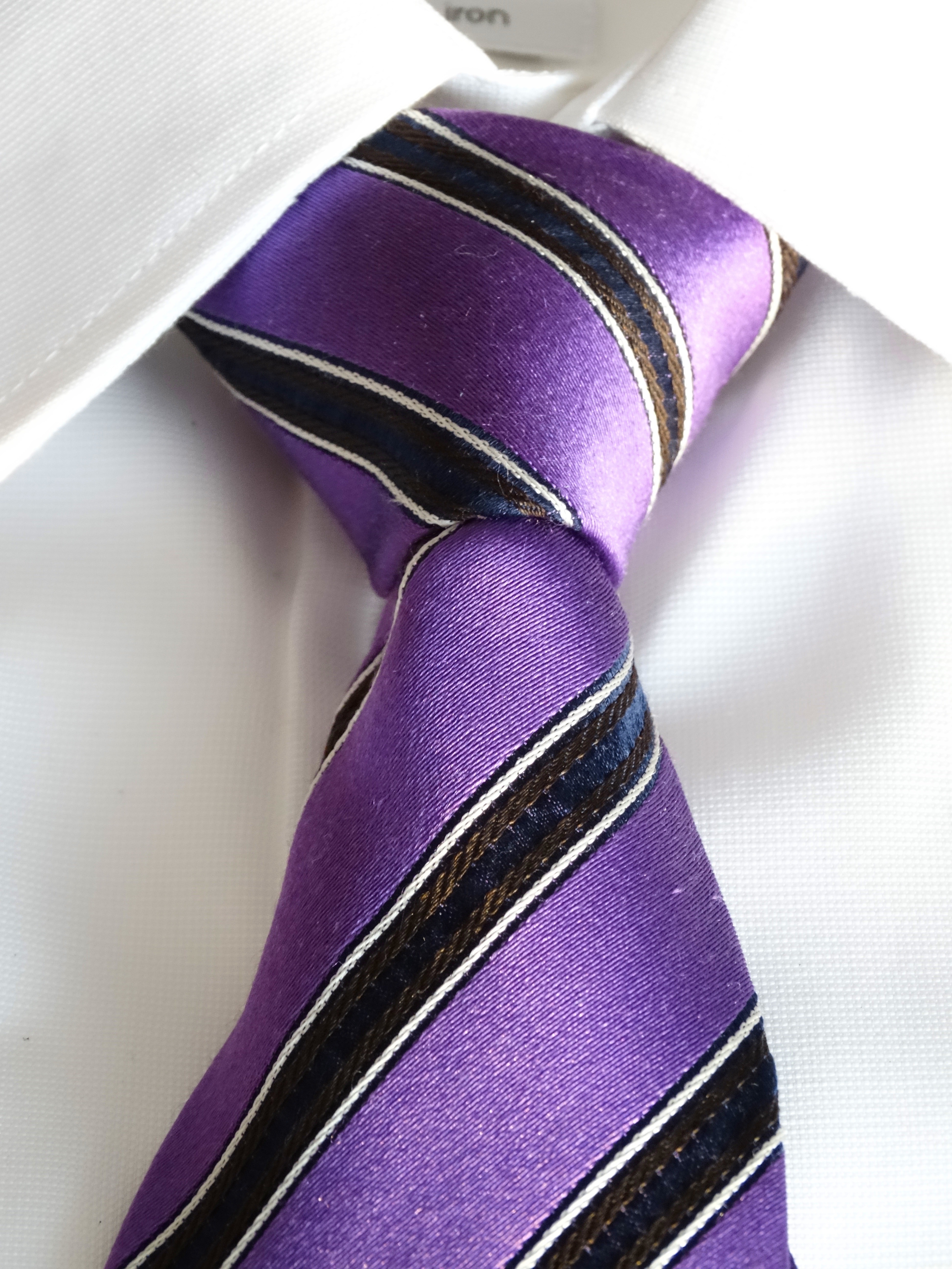 purple and black necktie