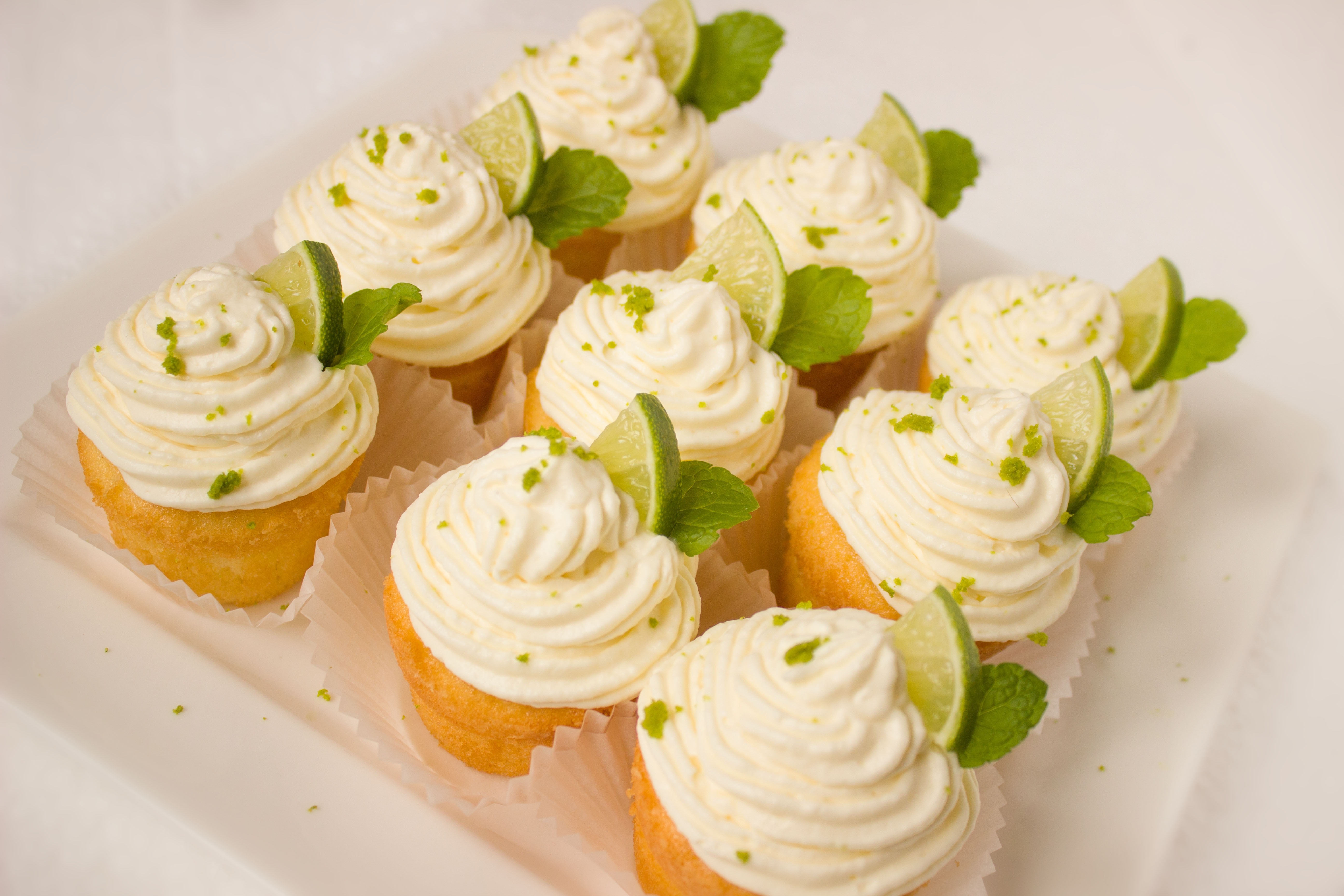 lime topped iced cupcakes