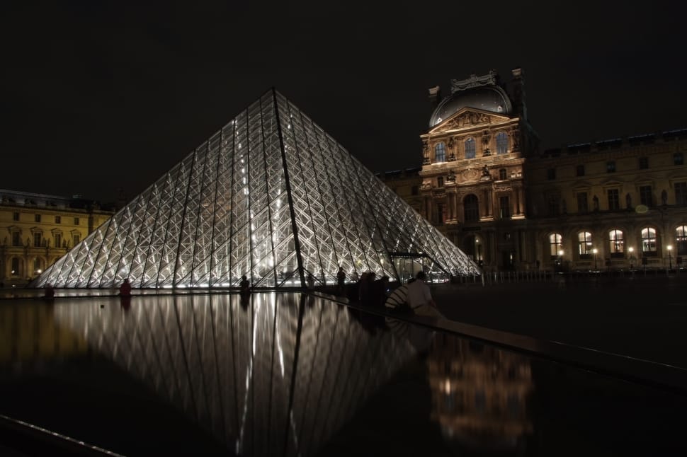 Louvre, Famous, Night, France, Evening, architecture, building exterior preview