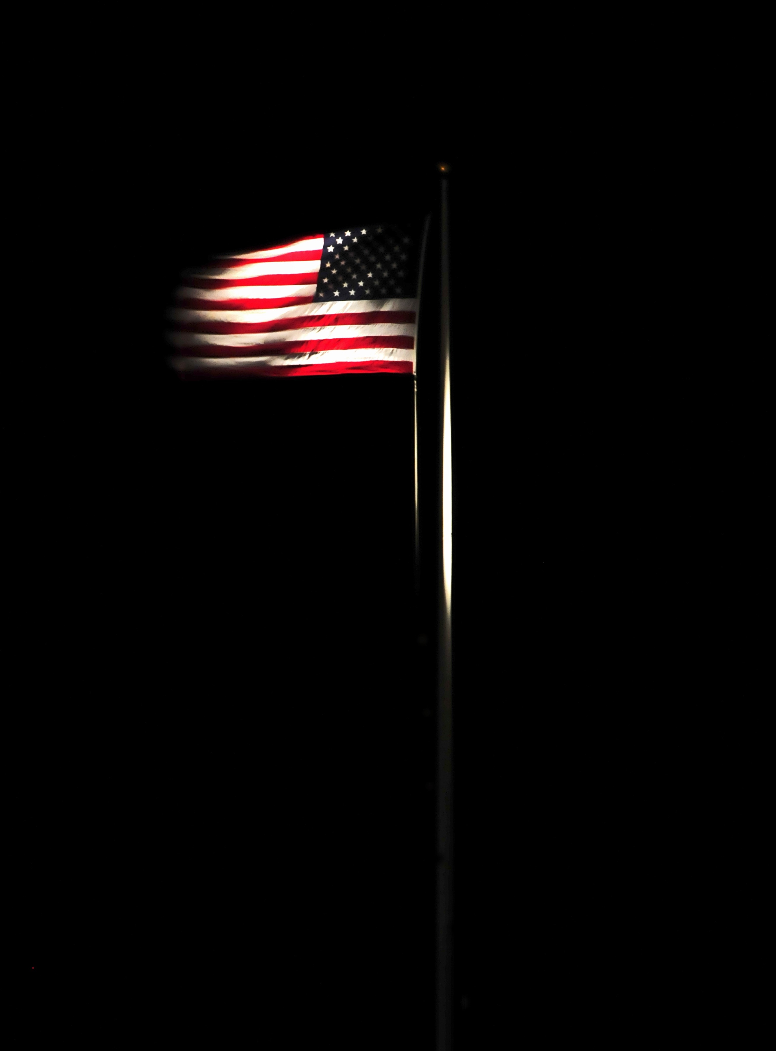 american flag on pole