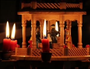 Christmas, About, Candles, Burn, Pyramid, candle, indoors thumbnail