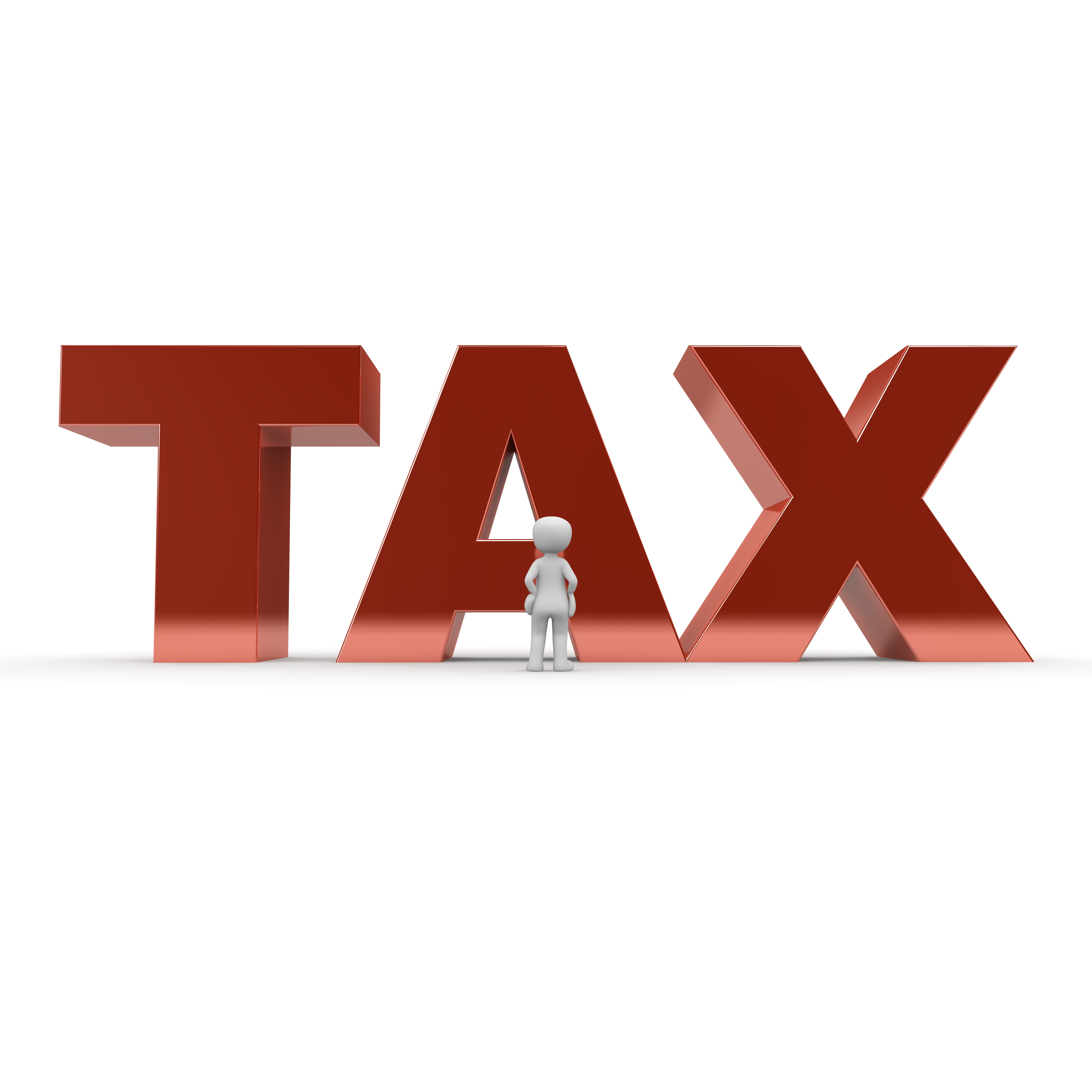 red tax graphic text