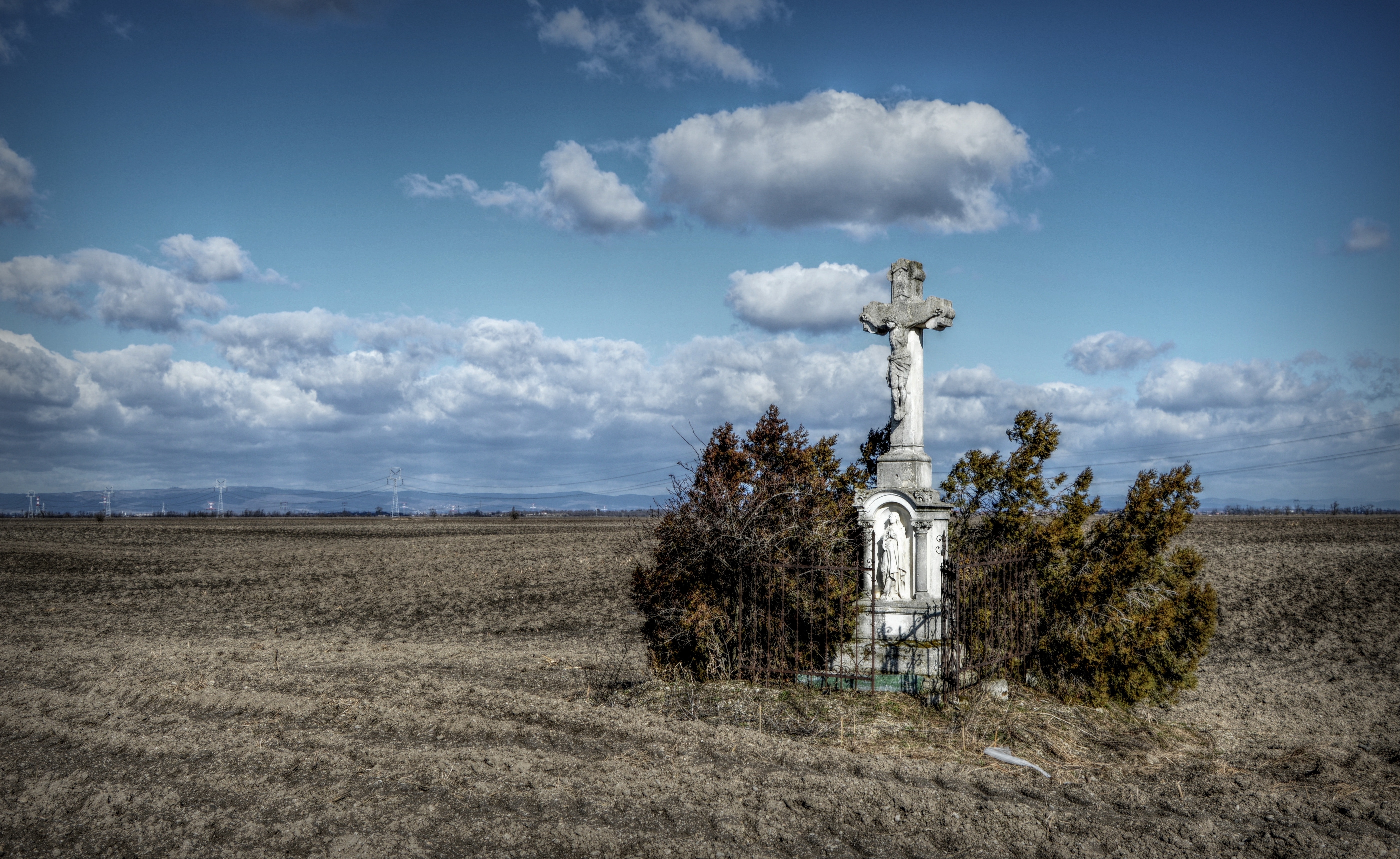 white cross landmark