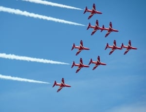 Airshow, Arrows, Sky, Red, Education, airshow, flying thumbnail