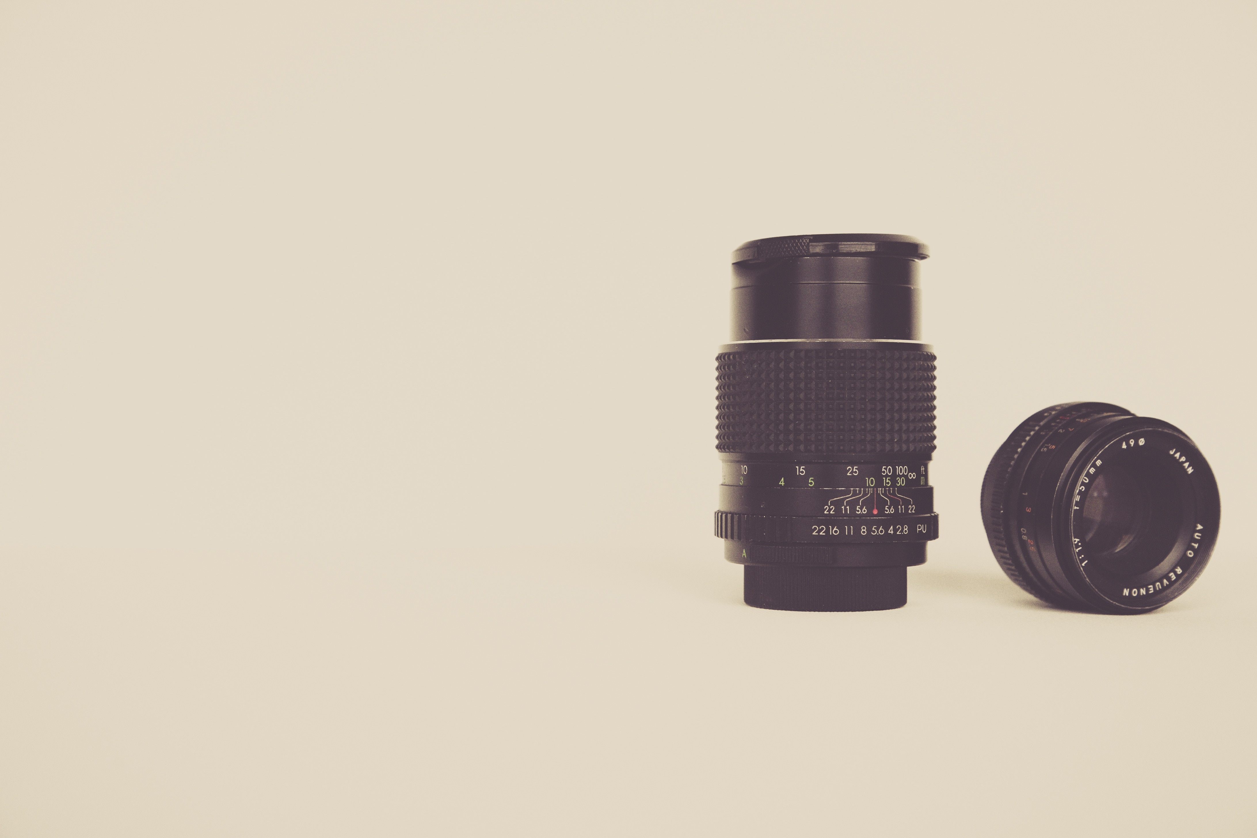two black camera lens