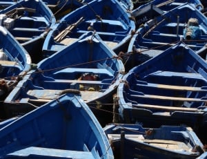 blue wooden frame boat lot thumbnail