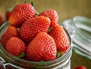 red, fruit, strawberry, glass, fruit, strawberry thumbnail