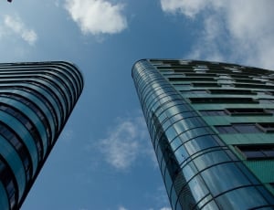 worm's eyeview photograph of two buildings thumbnail