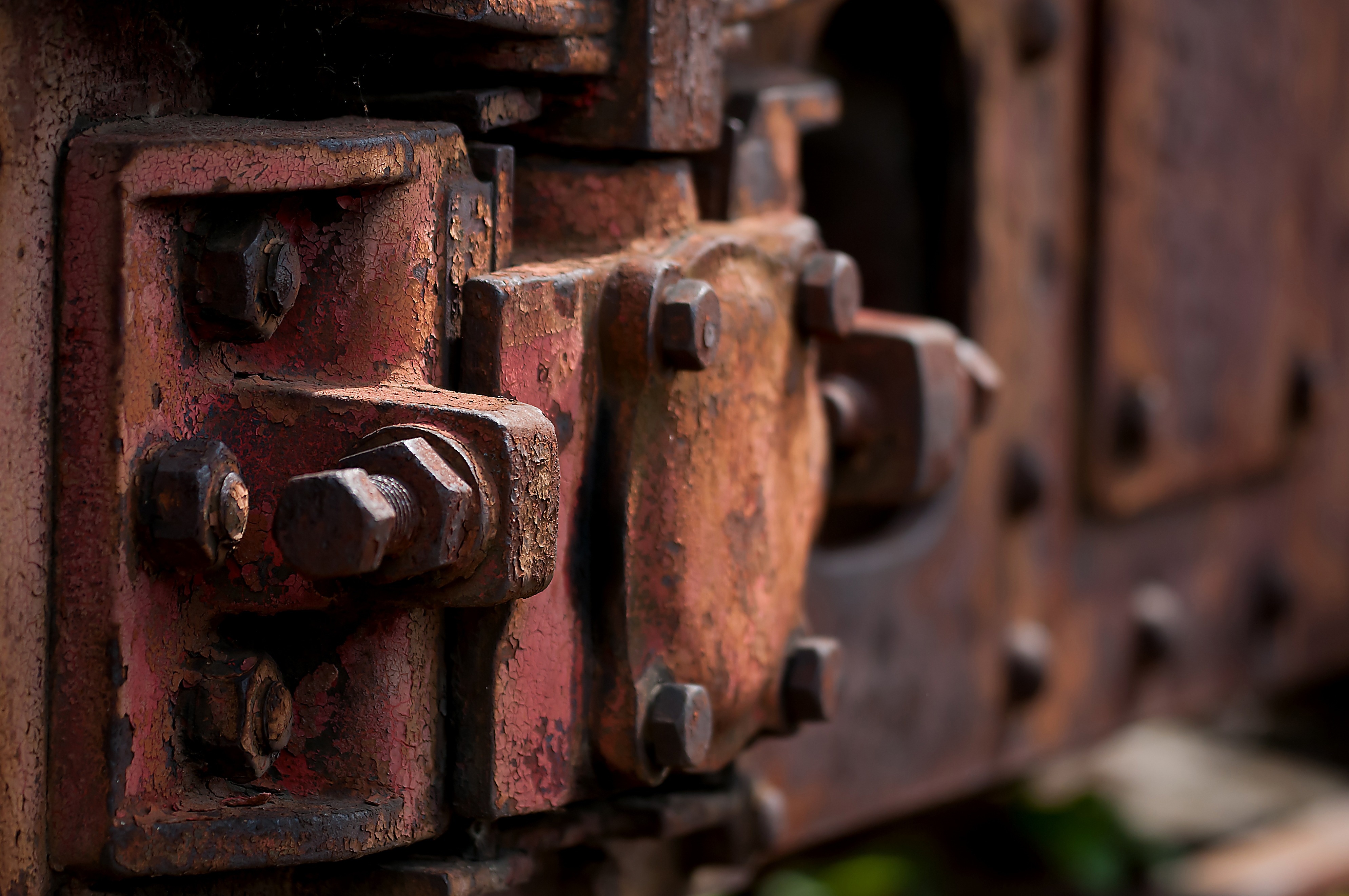 brown metal door